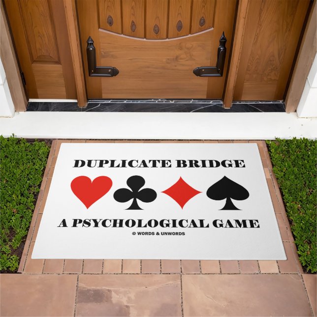 Duplicate Bridge A Psychological Game Doormat (Outdoor)