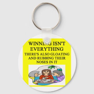 duplicate bridge and game players joke keychain