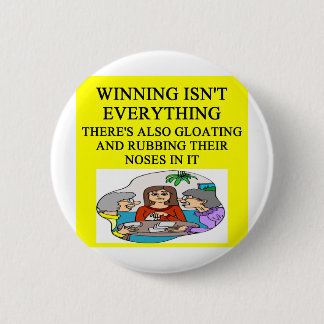 duplicate bridge and game players joke pinback button