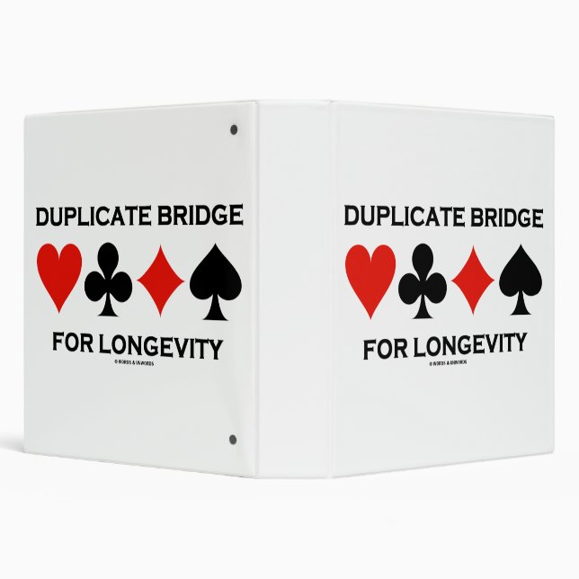 Duplicate Bridge For Longevity Four Card Suits 3 Ring Binder (Background)