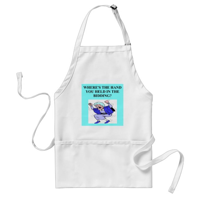 duplicate bridge game player adult apron (Front)