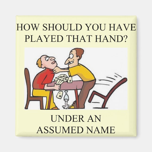 duplicate bridge game player magnet (Front)