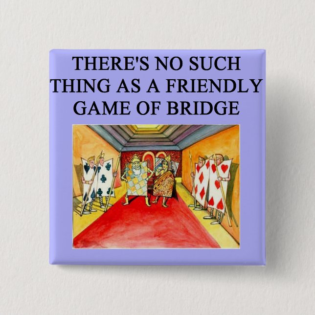 duplicate bridge game player pinback button (Front)