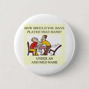 duplicate bridge game player pinback button