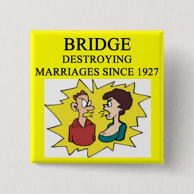 duplicate bridge game player pinback button (Front)