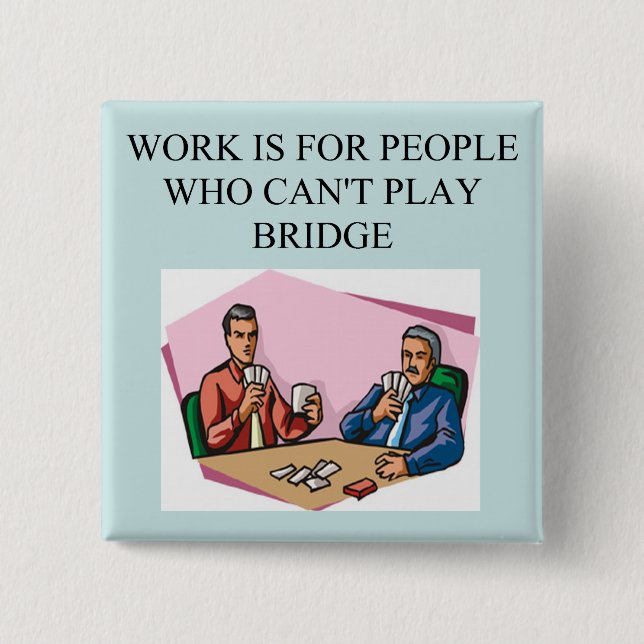 duplicate bridge game player pinback button (Front)