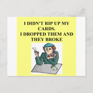 duplicate bridge game player postcard