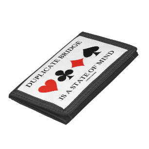 Duplicate Bridge Is A State Of Mind Card Suits Tri-fold Wallet
