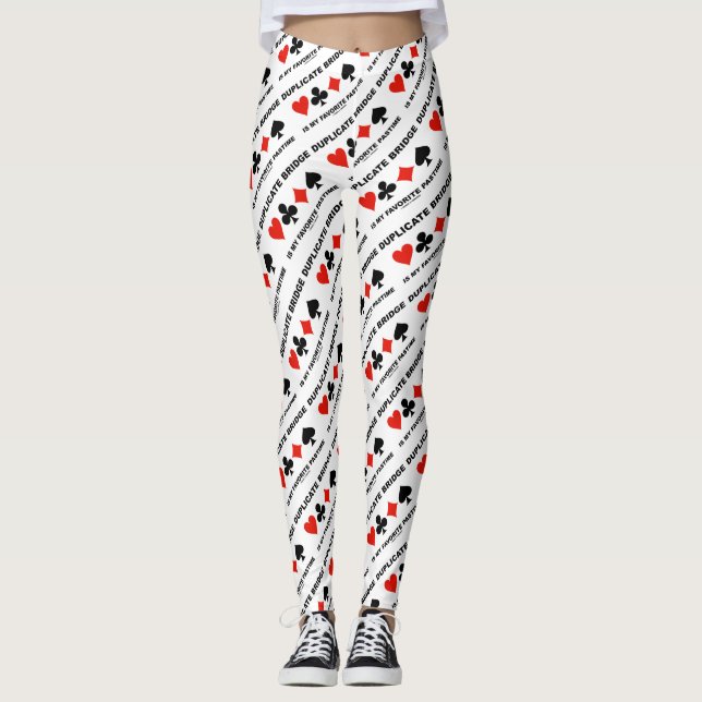 Duplicate Bridge Is My Favorite Pastime Card Suits Leggings (Front)