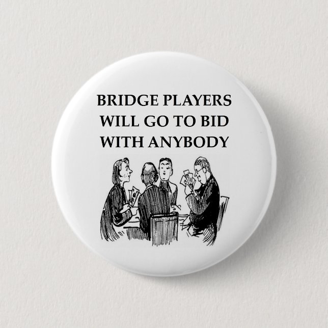 duplicate bridge jokes pinback button (Front)