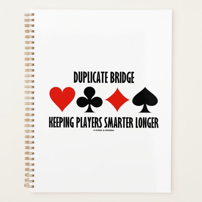 Duplicate Bridge Keeping Players Smarter Longer Planner (Front)