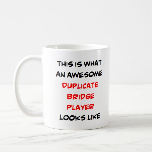 duplicate bridge player, awesome coffee mug (Left)