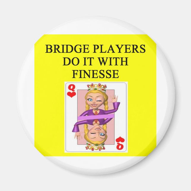 duplicate bridge player magnet (Front)