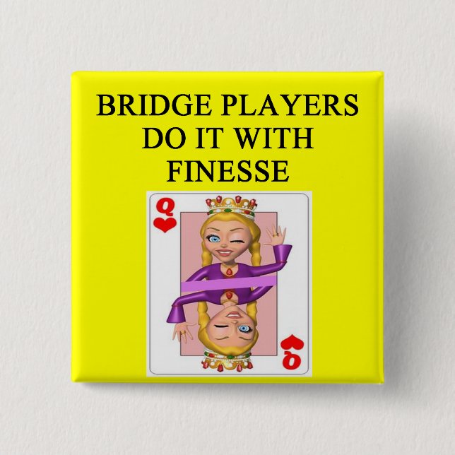 duplicate bridge player pinback button (Front)
