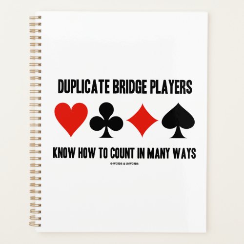 Duplicate Bridge Players Know Count In Many Ways Planner