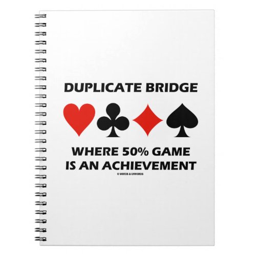 Duplicate Bridge Where 50 Game Is An Achievement Notebook