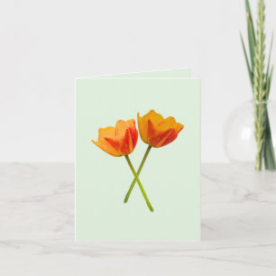 Duplicated Tulip Letterpress Thank You Card