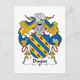 Duque Family Crest Postcard