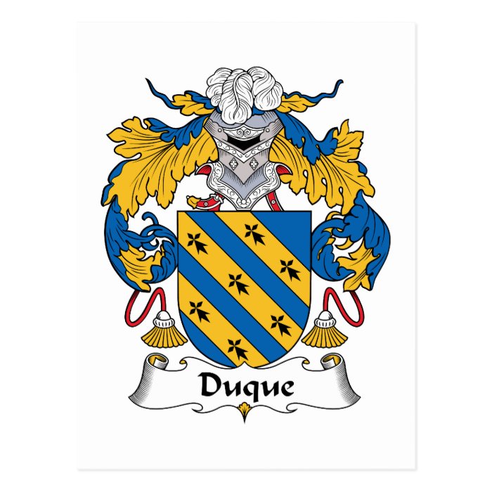 Duque Family Crest Postcard
