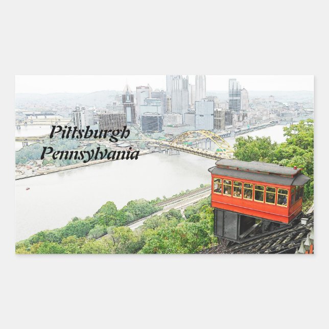 Duquesne Incline in Pittsburgh Pennsylvania Rectangular Sticker (Front)