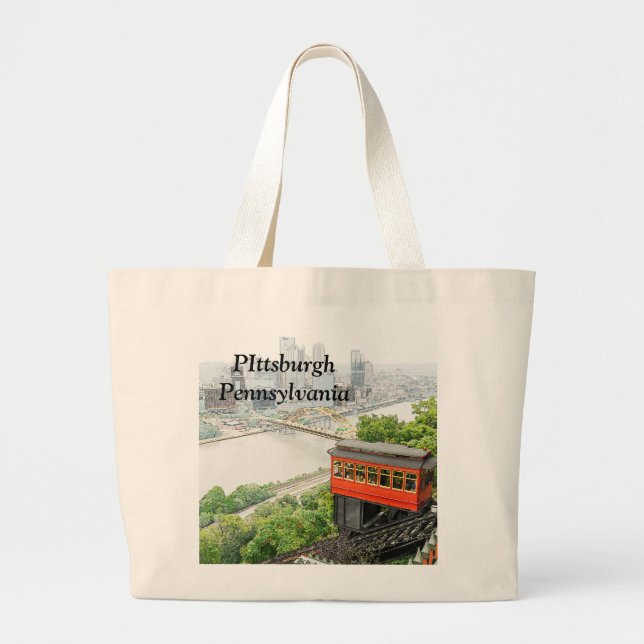 Duquesne Incline inn Pittsburgh Pennsylvania Large Tote Bag (Front)