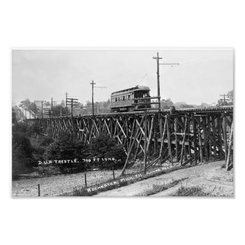 DUR train trestle Rochester MI Vintage Photo Print