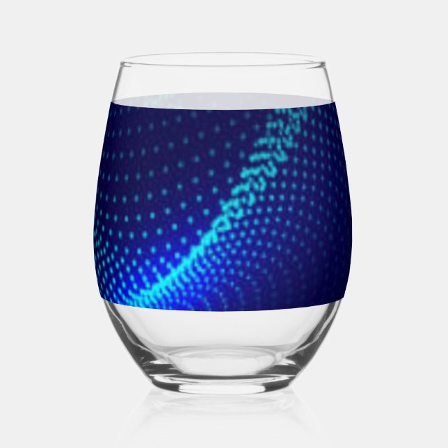 durable blue stemless wine glass (Front)