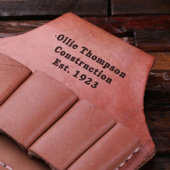 Durable Brown Etched Leather Tool Belt Attachment (Top)