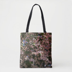 Durable Customizable Pink Floral Purse/ Tote Bag