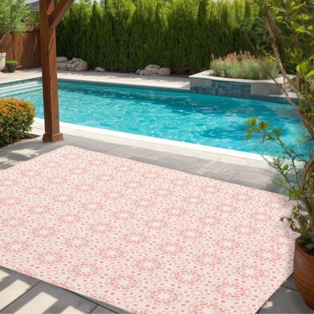 Durable Delight light red patterned  Outdoor Rug (Creator Uploaded)