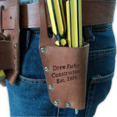 Durable Engraved Multi-Pocket Leather Tool Belt (Front)
