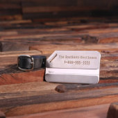 Durable Engraved Stainless Steel Luggage Tag (Front)