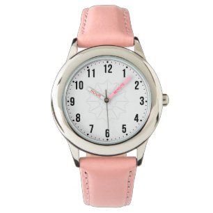 Durable Kids Watch with Soft Pink Leather Band