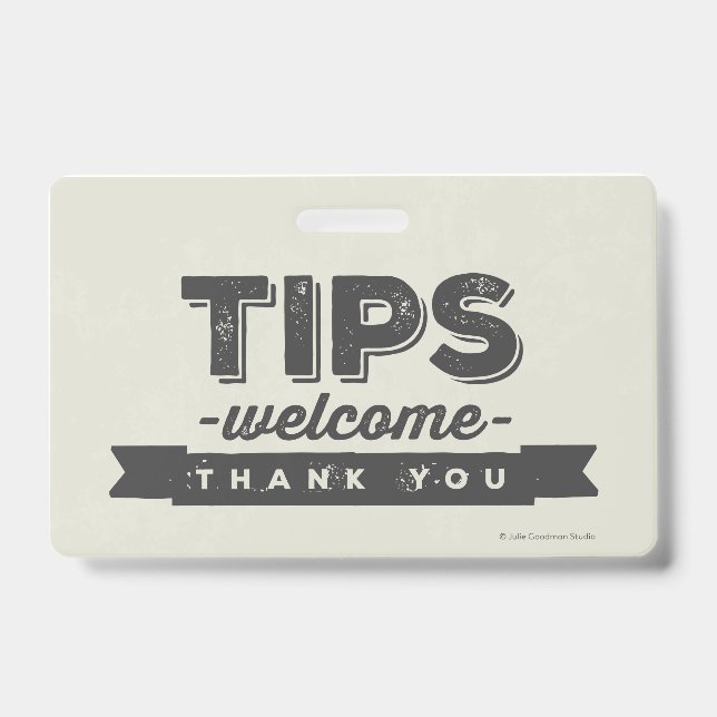 Durable Tips Welcome Hanging Sign (small) Badge (Front)