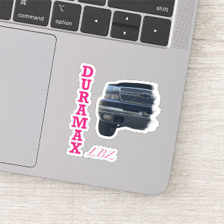 Duramax LBZ Black Truck Sticker with pink stripes 