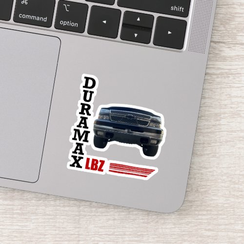 Duramax LBZ Black Truck Sticker with red stripes 