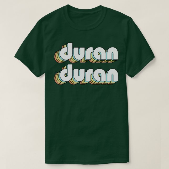Duran Duran Retro Typography Faded Style T-Shirt (Design Front)