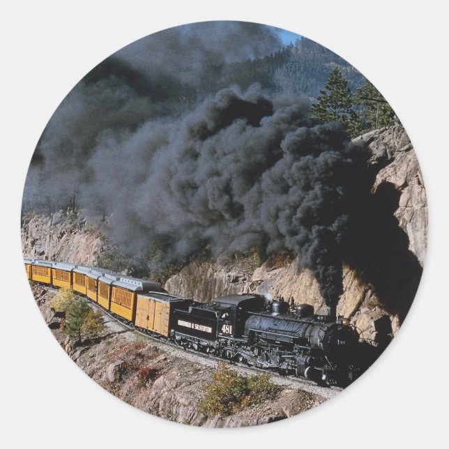 Durango and Silverton Railroad, No. 481, Bear Cree Classic Round Sticker (Front)