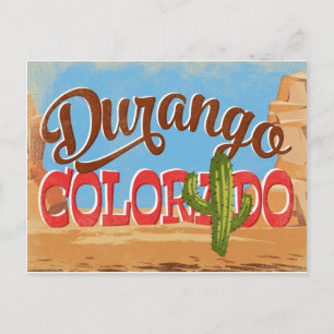 Durango Colorado Cartoon Desert Vintage Travel Postcard