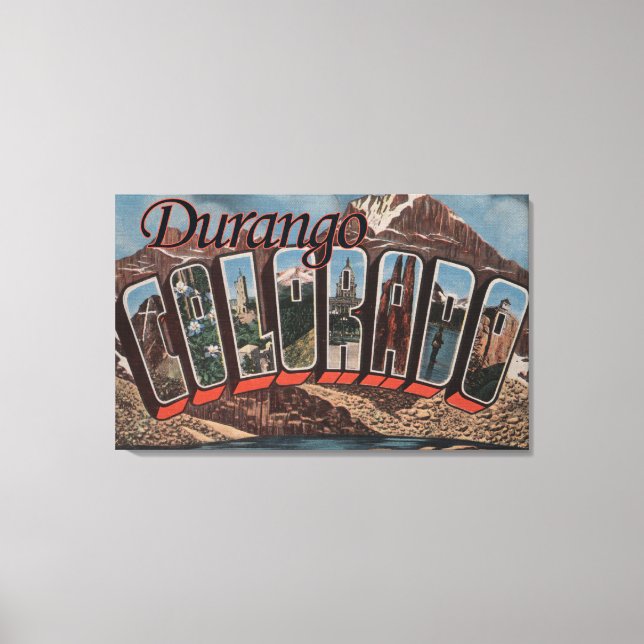 Durango, Colorado - Large Letter Scenes Canvas Print (Front)