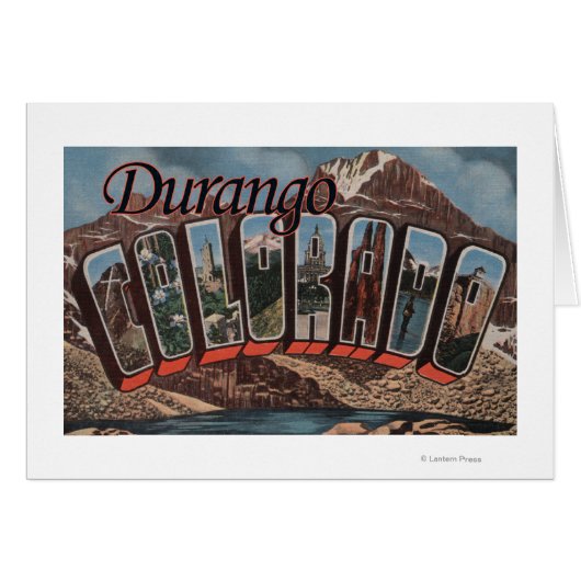 Durango, Colorado - Large Letter Scenes Cards (Front Horizontal)