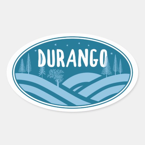 Durango Colorado Outdoors Oval Sticker