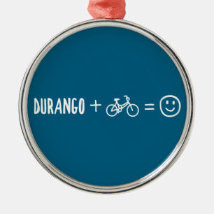 Durango Colorado Plus Bikes Makes You Happy Metal Ornament