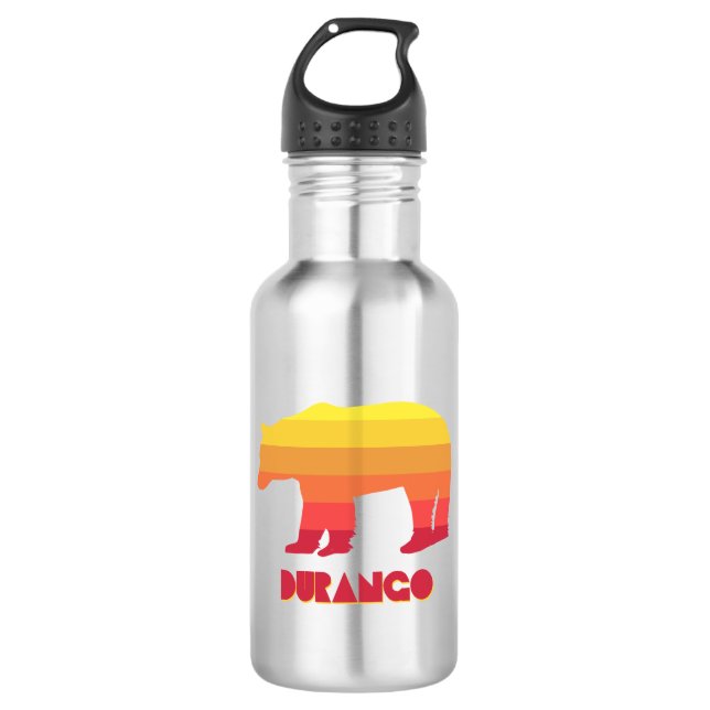 Durango Colorado Rainbow Bear Stainless Steel Water Bottle (Front)