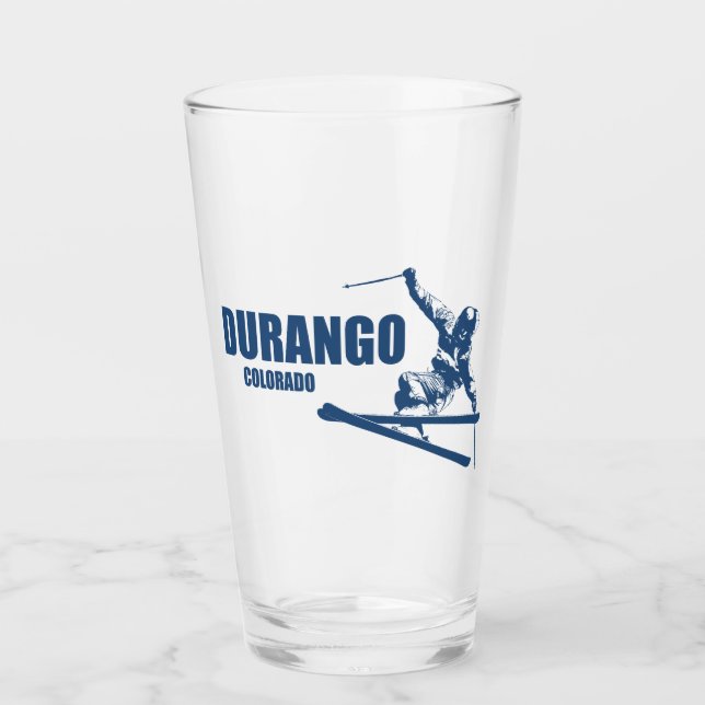 Durango Colorado Skier Glass (Front)