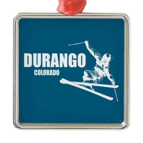 Durango Colorado Skier Metal Ornament