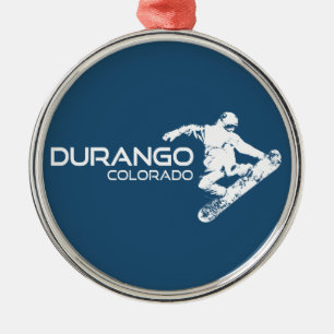 Durango Colorado Snowboarder Metal Ornament