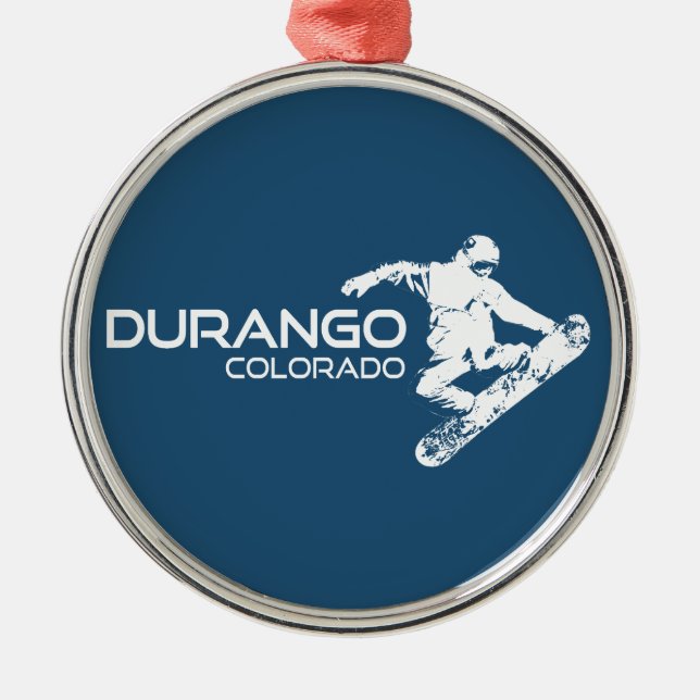 Durango Colorado Snowboarder Metal Ornament (Front)