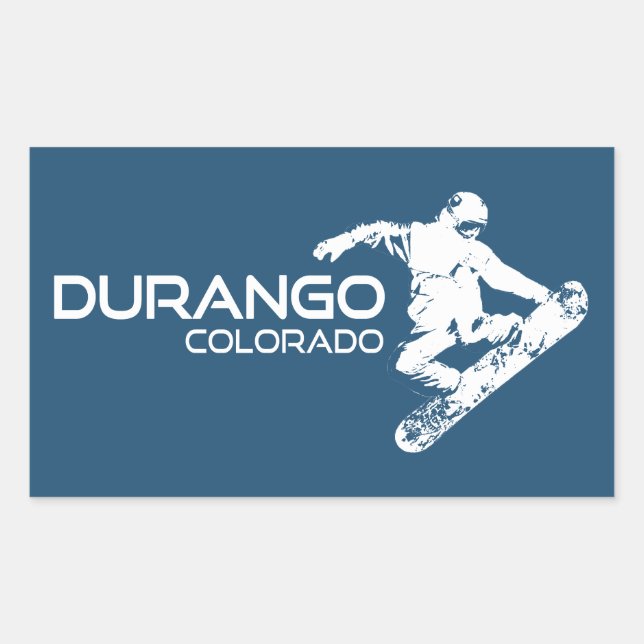 Durango Colorado Snowboarder Rectangular Sticker (Front)