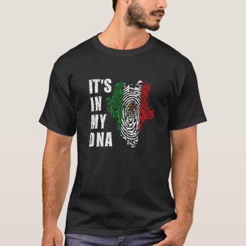 Durango Mexico Its In My Dna Mexican Flag Fingerp T_Shirt